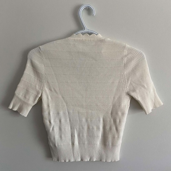 SANDRO WOOL CROP CARDIGAN GOLD BUTTONS SHORT SLEEVE CUTESY PREP ACADEMIA BRIDAL - Picture 8 of 8